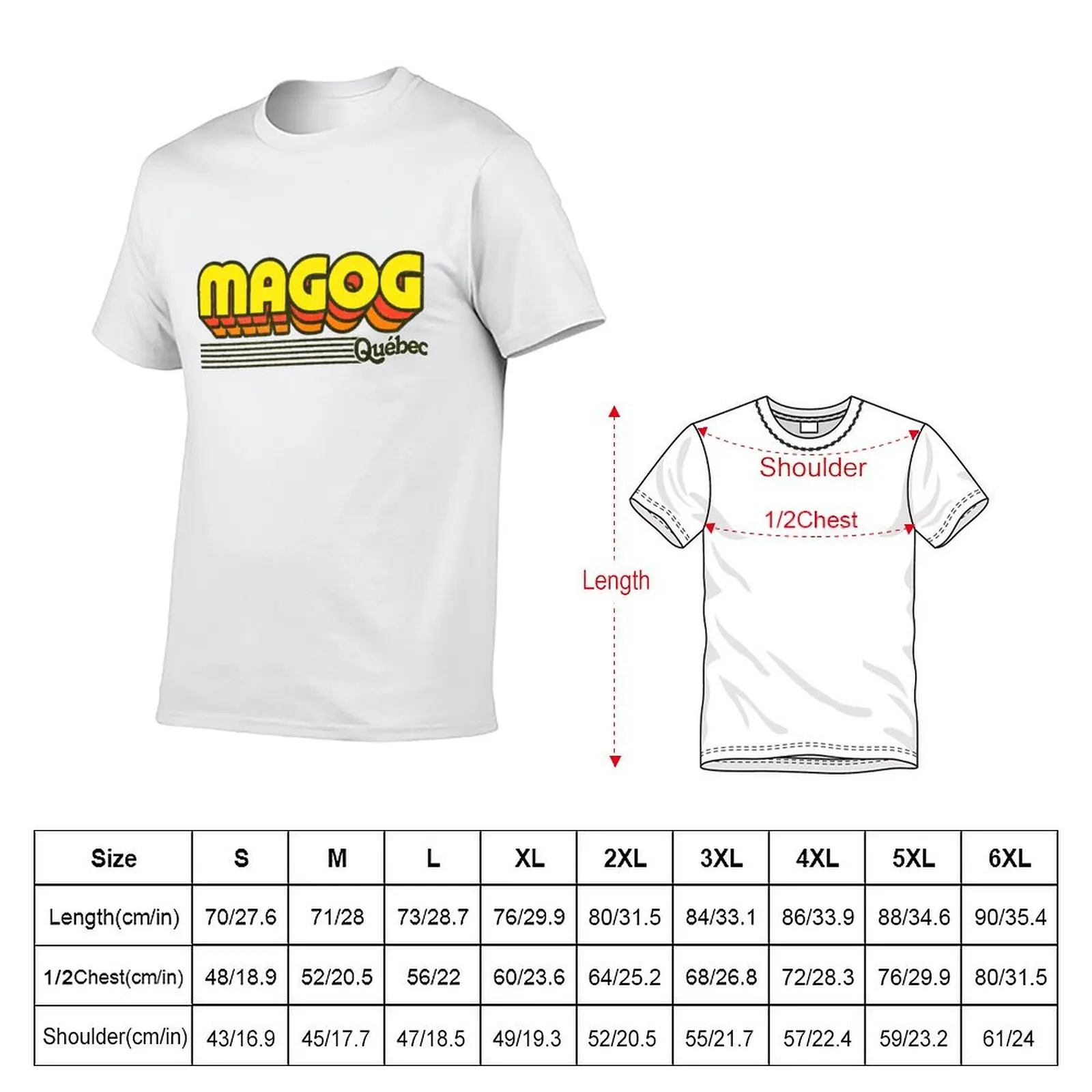 Magog, Québec | Retro Stripes T-Shirt funny t shirts dark humor g man t shirts for men T-Shirt