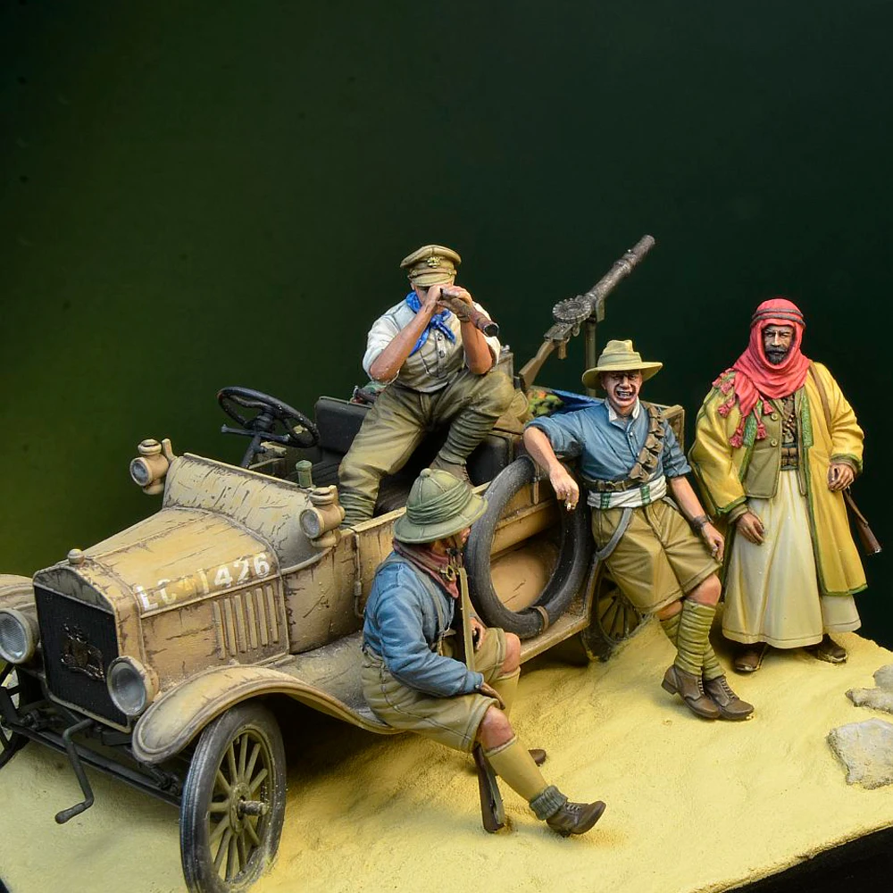 1/35 Resin Model Figure Kits GK , Four People，No Car，Military Theme，Unassembled And Unpainted,340J