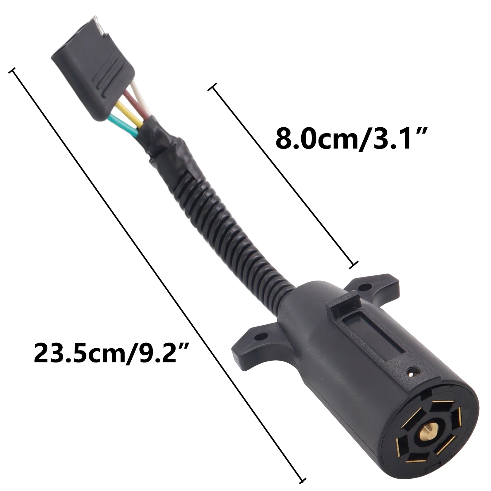 Przyczepa samochodowa łodzi RV Adapter 7 Pin 7 sposób do 4 Way wtyczka 12V płaskie ostrze wtyczka holowniczy hak holowniczy zaczep holowniczy