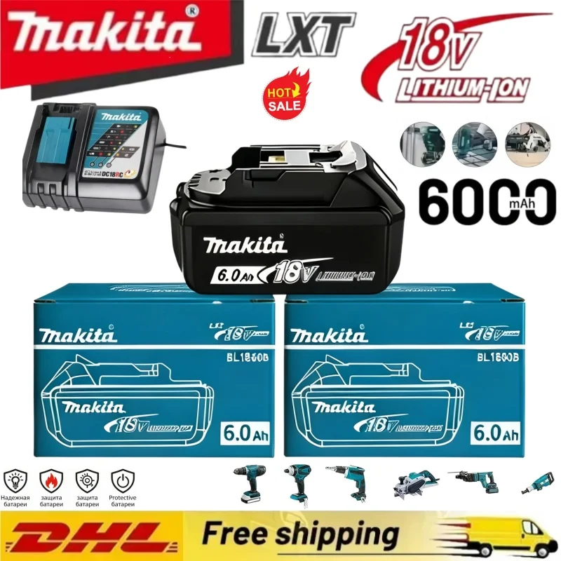 High Capacity Original Makita Battery 18 Volt 6.0Ah Long Lasting Lithium Battery For Multiple BL Series Tool Models