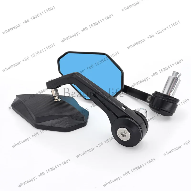 

Aluminum Alloy Motorcycle Mirror Universal Blue Glass Anti-Glare Reflector 22mm