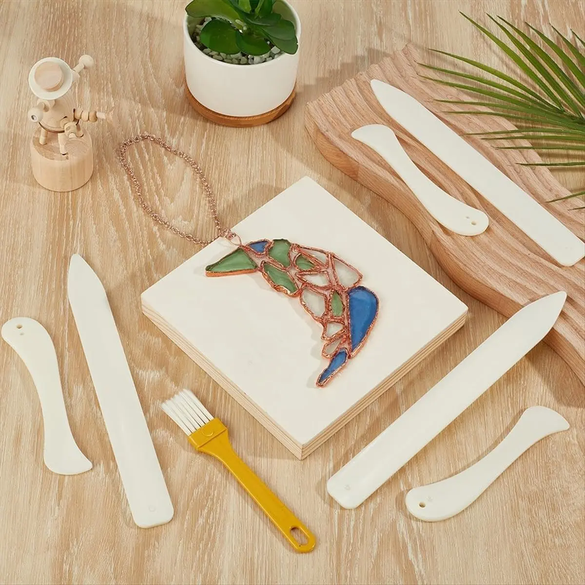 

*CLOS 7 шт. витраж пластиковый полировщик костный фойлер держатель инструмент для полировки для рукоделия ремесла изделия из кожи