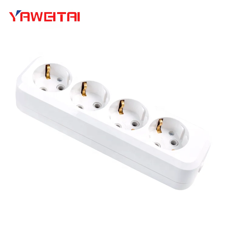 

4 gang europe power receptacle/extension socket 2P+E