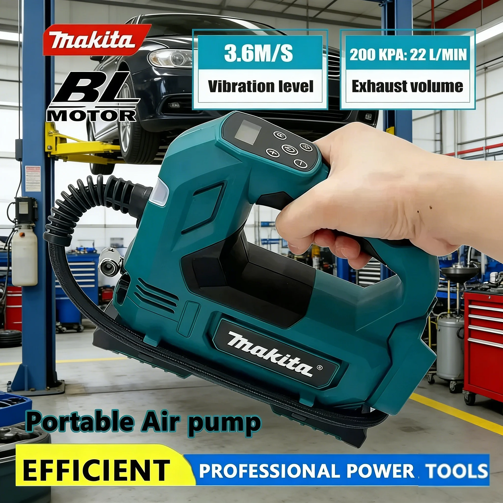 

Makita Portable Cordless Air Compressor:Digital Display for Car Tire Inflation, Workshop Tools & Home Inflation Applications 18V