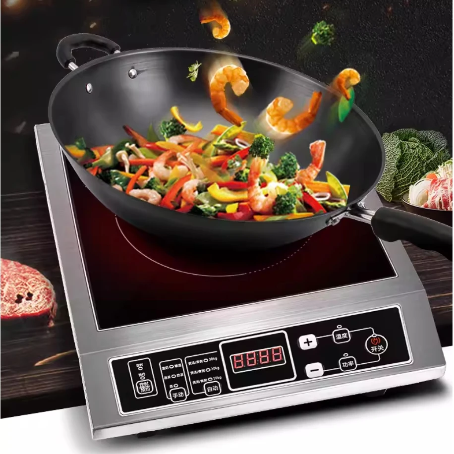 

Haoshifu 3500W High Power Induction Cooker Commercial Stainless Steel Flat Induction Stove for Home Stir-Frying