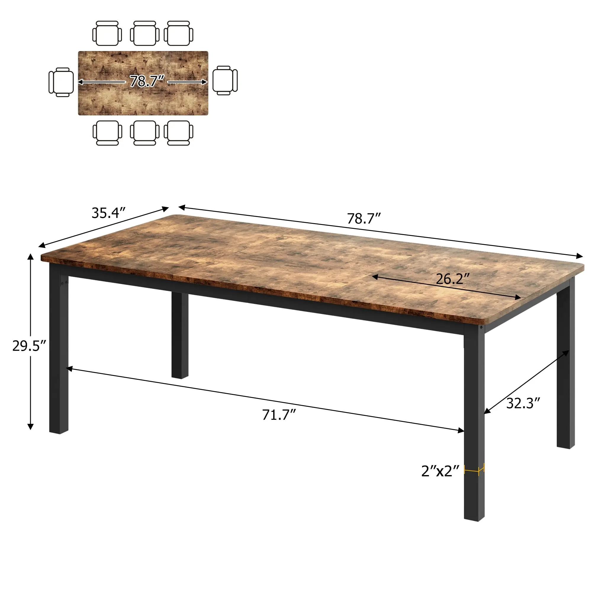 Industrial Wooden Dining Table 2