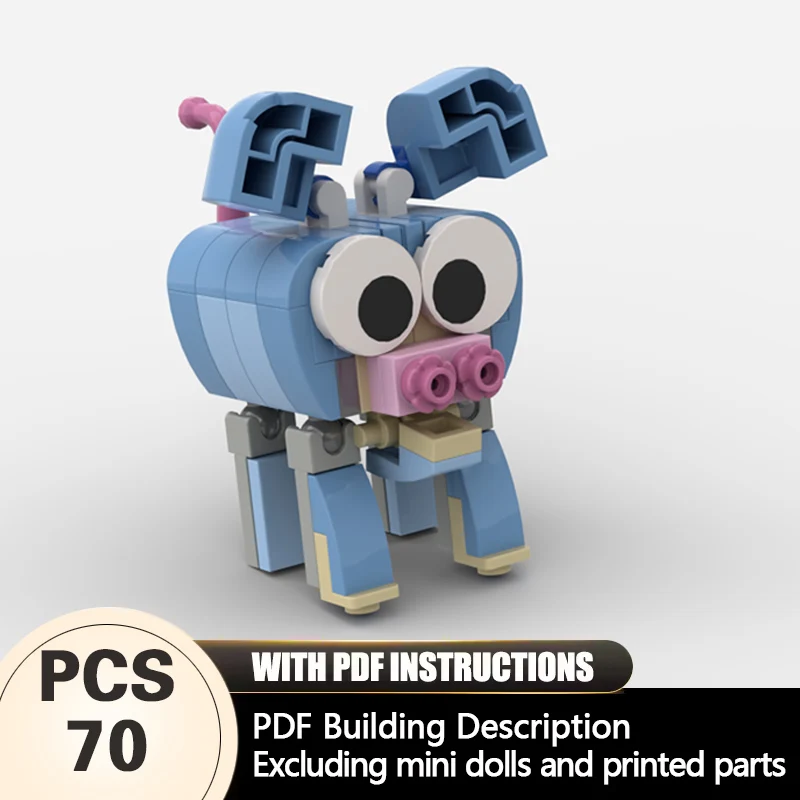

Creators Animal Series Model MOC Building Bricks Blue Sea Pig Modular Technology Gifts Holiday Assemble Children Toys Suit