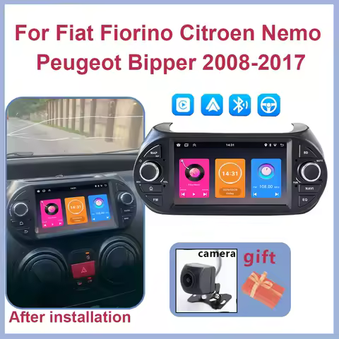 Android Car Radio For Peugeot Bipper Fiat Fiorino Citroen Nemo Qubo 2008-2017 Carplay Multimedia GPS Bluetooth Head Unit CHSTEK