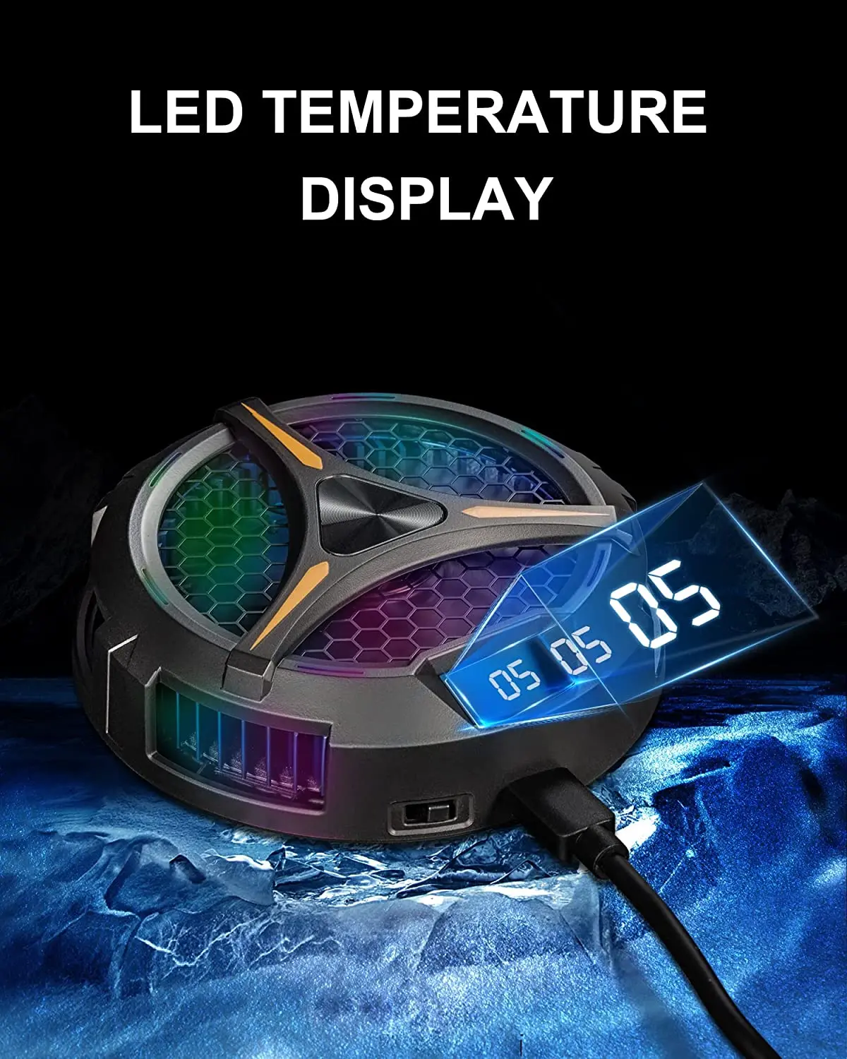 Rog Ally Fan,Semiconductor Cooler for Rog Ally with 7-Blade Fan,RGB Light,Fast Cooling Magnetic Fan Cooler for Rog Ally Handheld