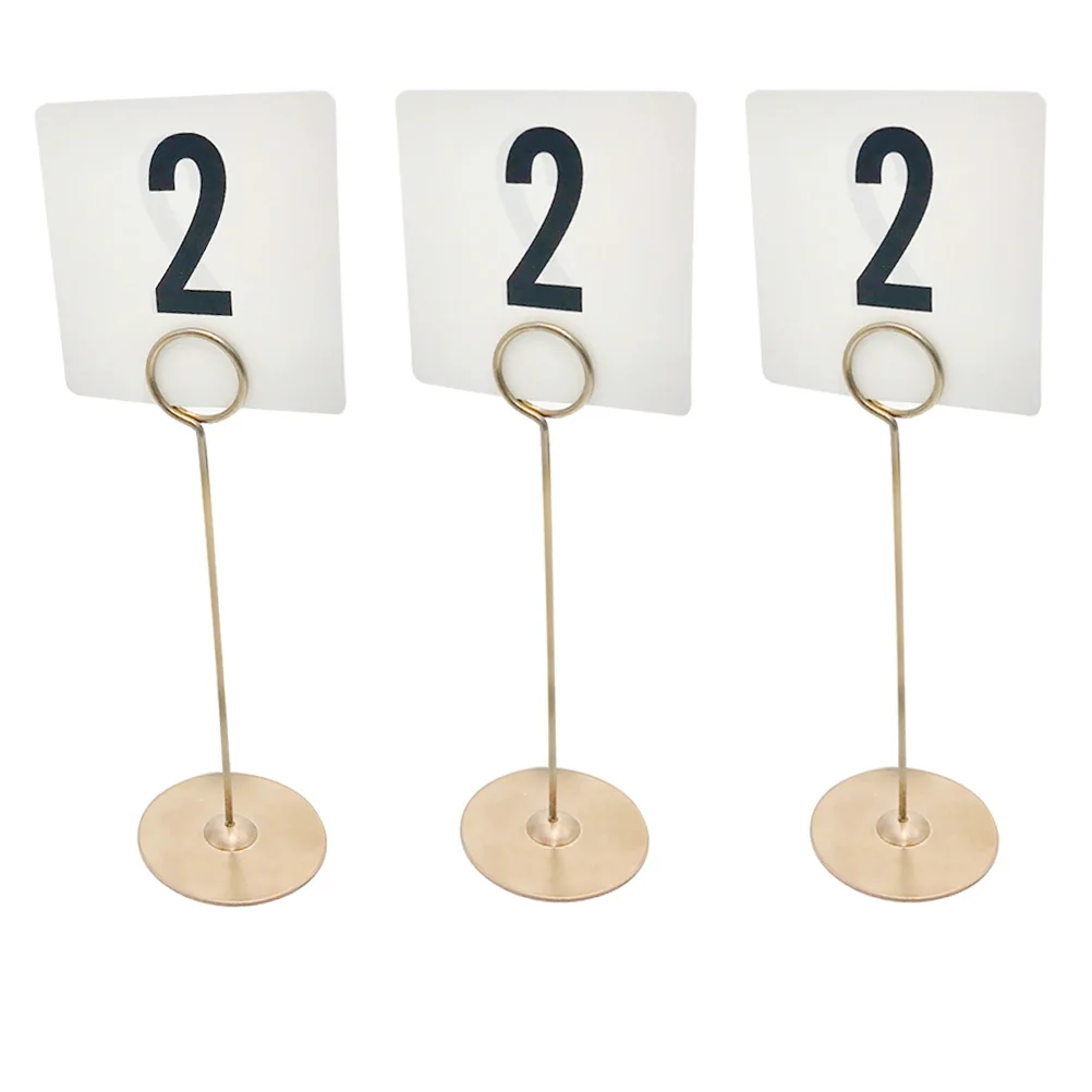 

12PCS Stainless Steel Table Number Holders Reusable Wedding Supplies Birthday Decorations Memo Clips Office Accessories