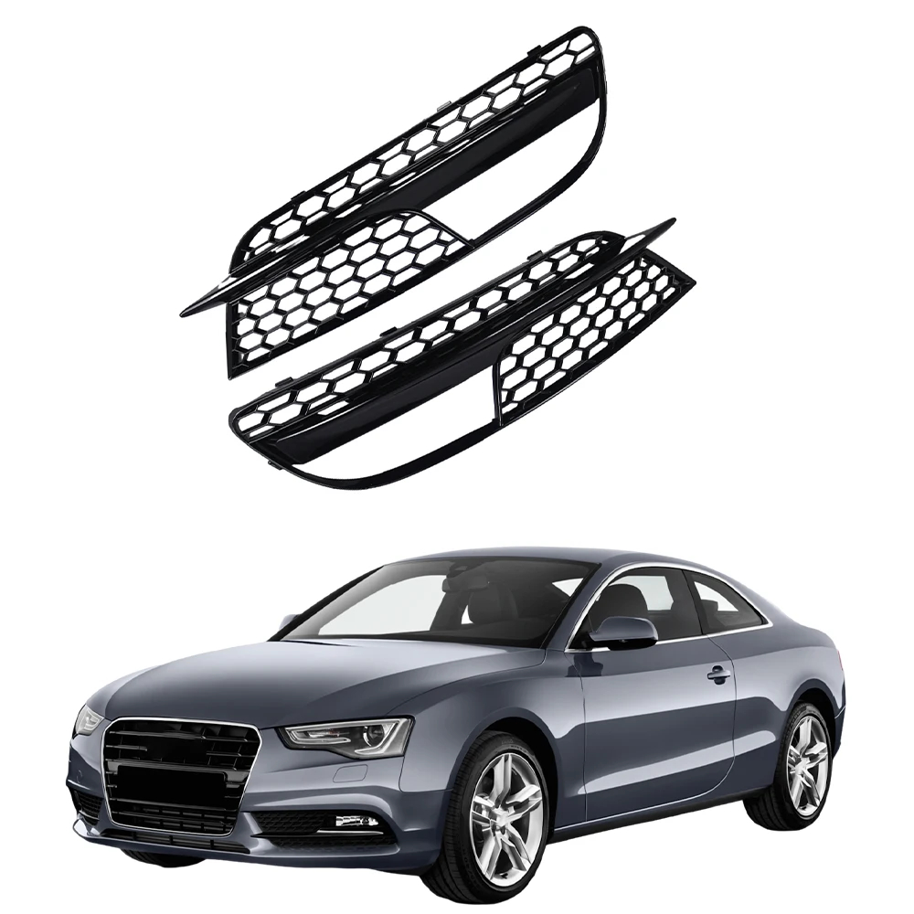 For Audi A5 2012 2013 2014 2015 2016 Pair Front Bumper Fog Light Cover Grille 8T0807681H 8T0807682H not for S-LINE Sportback