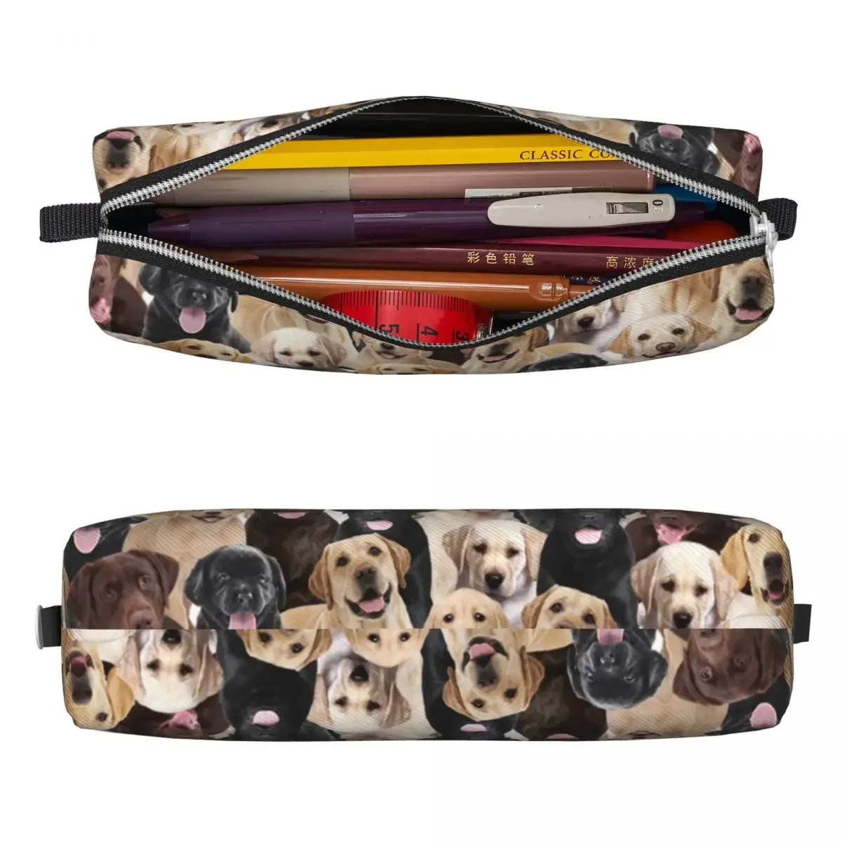 Fashion Labrador Cute Dog Pencil Cases Merry Christmas Pencilcases Pen Kids Big Capacity Bag Students School Zipper Stationery