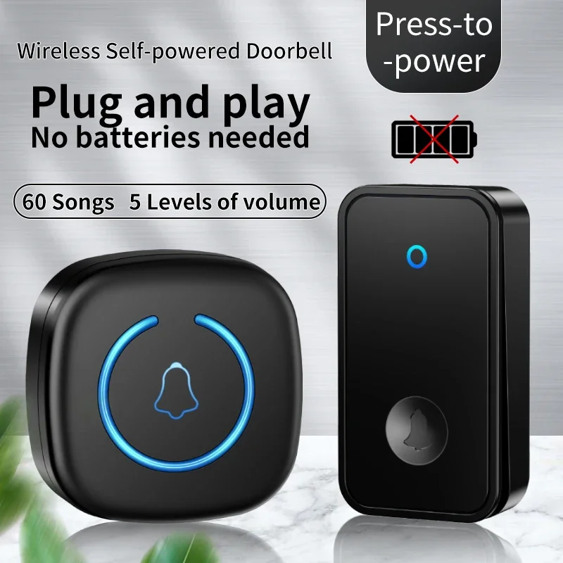 CACAZI Outdoor Wireless Doorbell Waterproof House Chime Kit 150M Remote EU UK US AU Plug Home Remote Welcome My Melody Door Bell