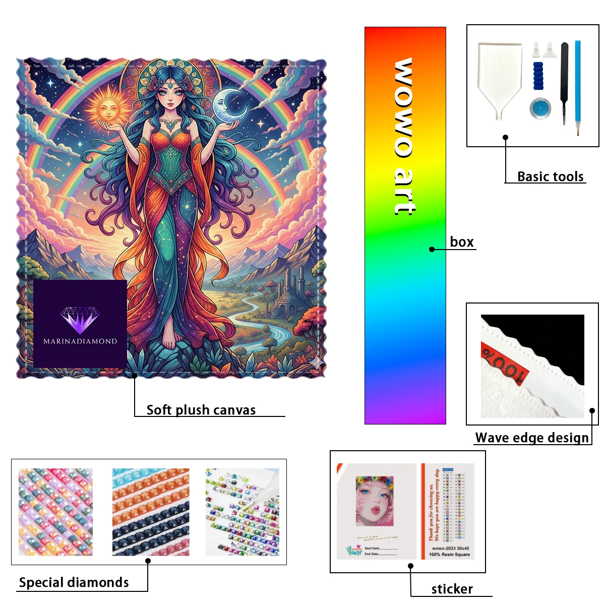 

【MARINA Diamond Art】Goddess Crystal AB Rhinestone FD Rhinestone Perfect Resin Diamond