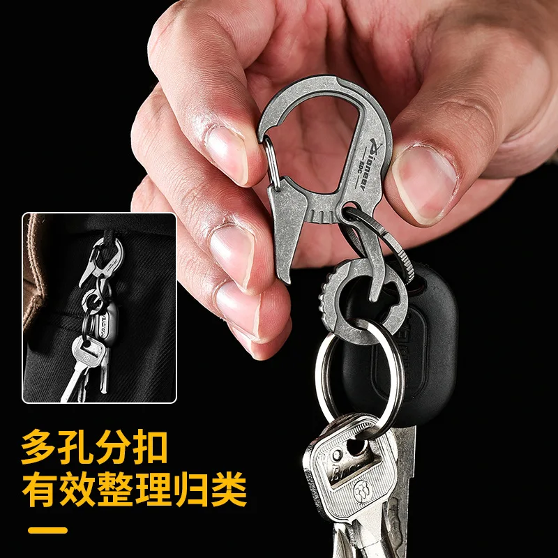 Imagem -04 - Edctitanium Alloy Key Ring para Homens e Mulheres Car Pendant Keychain Edc Outdoor Tool Luxury High-end Gifts