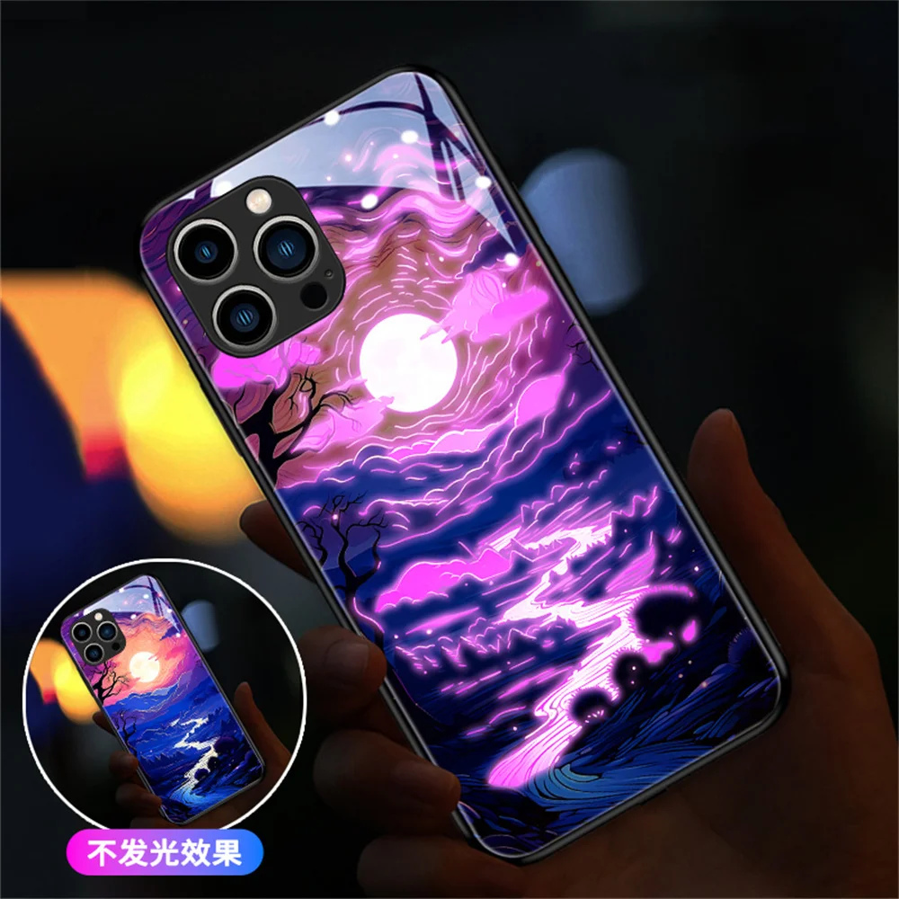 

Punk Views LED Light Glow Luminous Phone Case For Samsung S24 S23 S22 S21 S20 FE Note 10 20 Plus Ultra A14 A54 A32 A53