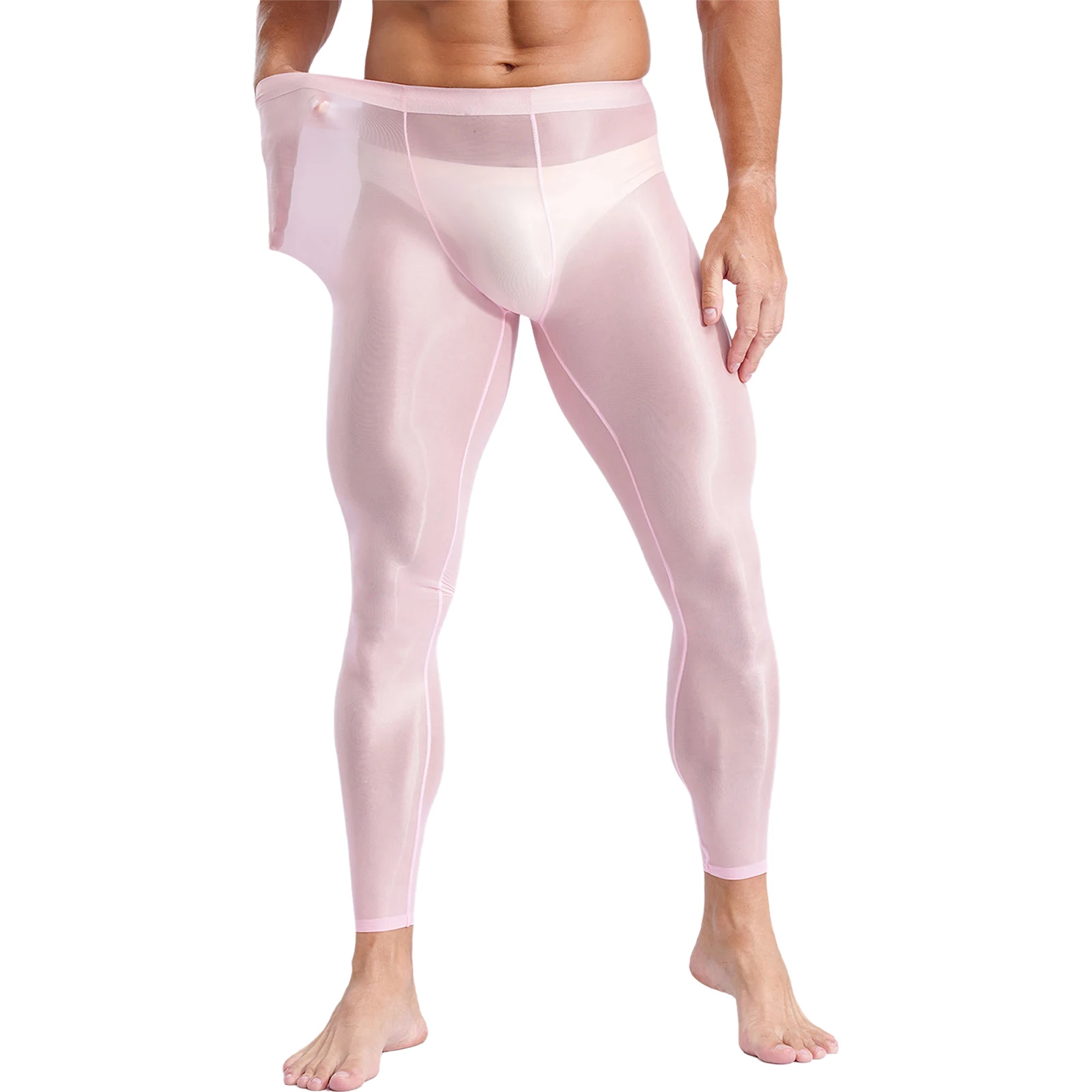 

Мужские компрессионные леггинсы Ice Silky для тренировок, фитнеса, бодибилдинга, базовый слой, эластичный пояс, с выступом для увеличения объема, облегающие брюки