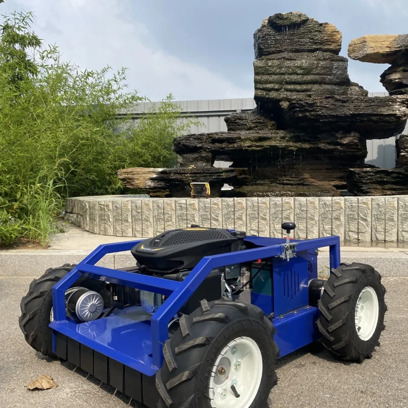 جزازة العشب المخصصة التي يتم التحكم فيها عن بعد، آلة إزالة الأعشاب الضارة الزراعية الصغيرة، جزازة العشب ذات العجلات الأربع للحدائق