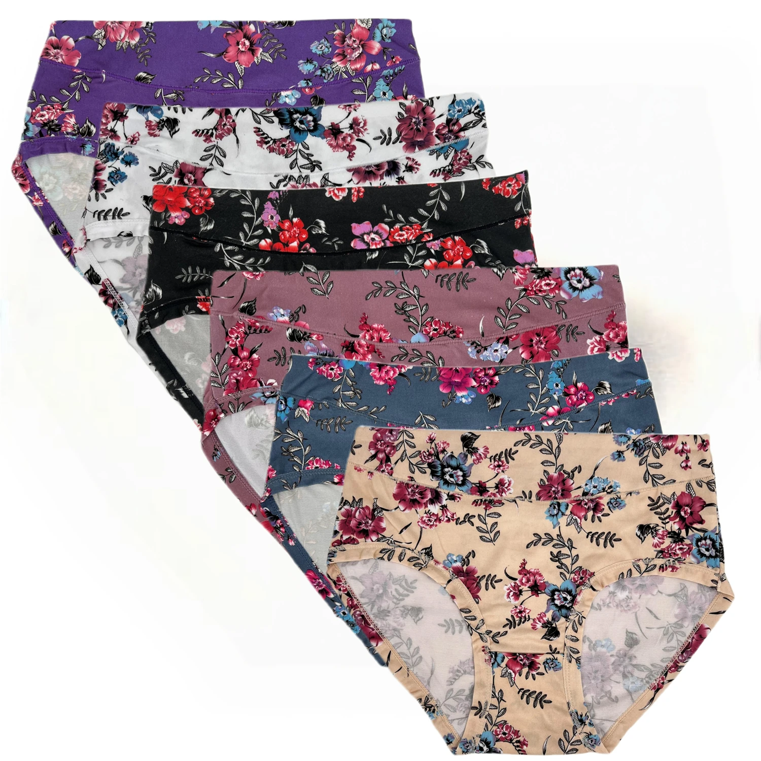 Bloemenprint Ondergoed Damesslipjes Grote maten Damesslips Mid-taille Damesonderbroeken Modale panty Vrouw Bloem Panti