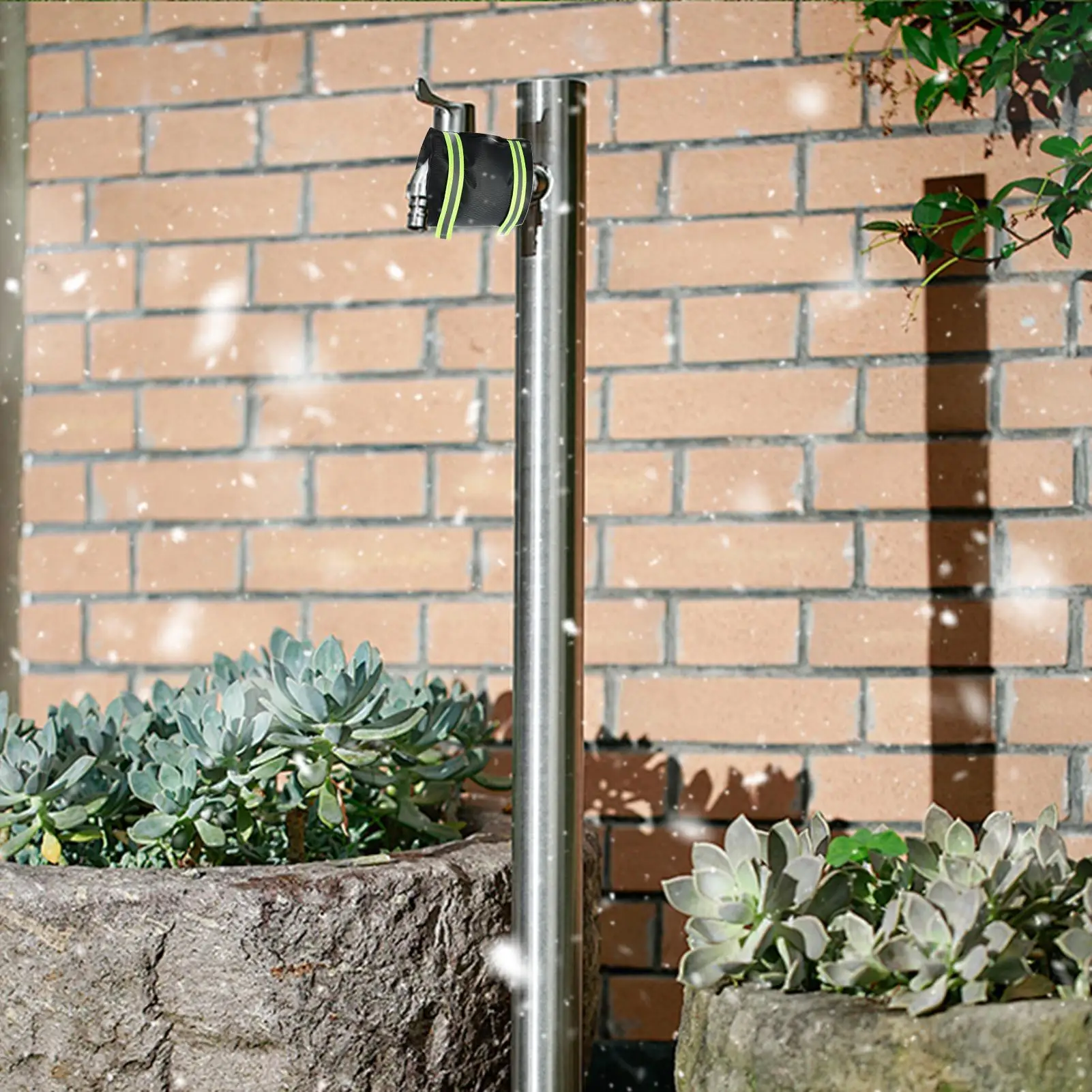 

Outdoor Faucet Cover 2 Pieces 10x7 Inch Reflective Tap Insulated Wrap Weather Proof Faucet Cover For Home Farm RV Garden Cold