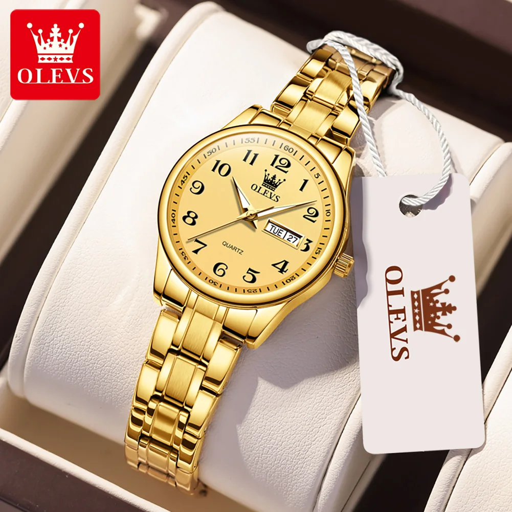 

OLEVS 5567 Women's Quartz Watches Stable Elegant Large Digital Dial Ladies Wristwatch HD Luminous Waterproof Watch for Women