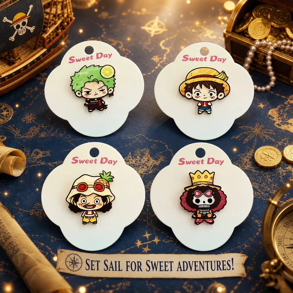 New Arrival One Piece Luffy Cute Cartoon Anime Merch Acrylic Hair Clip Side Hair Accessory Women Girls Creative Gift Idea