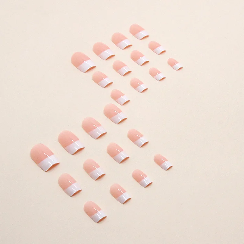 24 PCs Short French Minimalist Nails with 1 Jelly and 1 Nail File image 3