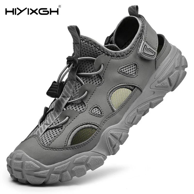 

Новая трендовая повседневная летняя обувь, мужская обувь с дышащей сеткой, летние уличные прогулочные кроссовки, мужские треккинговые сандалии с защитой от столкновений