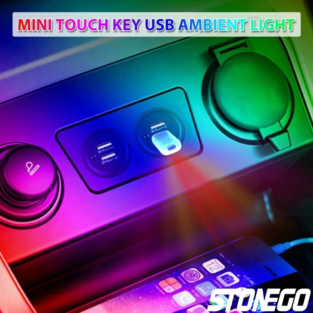 الملونة رومانسية 5 فولت LED سيارة USB جو مصباح الزخرفية المحيطة ضوء للسيارات الداخلية سطح المكتب جدار ديكور