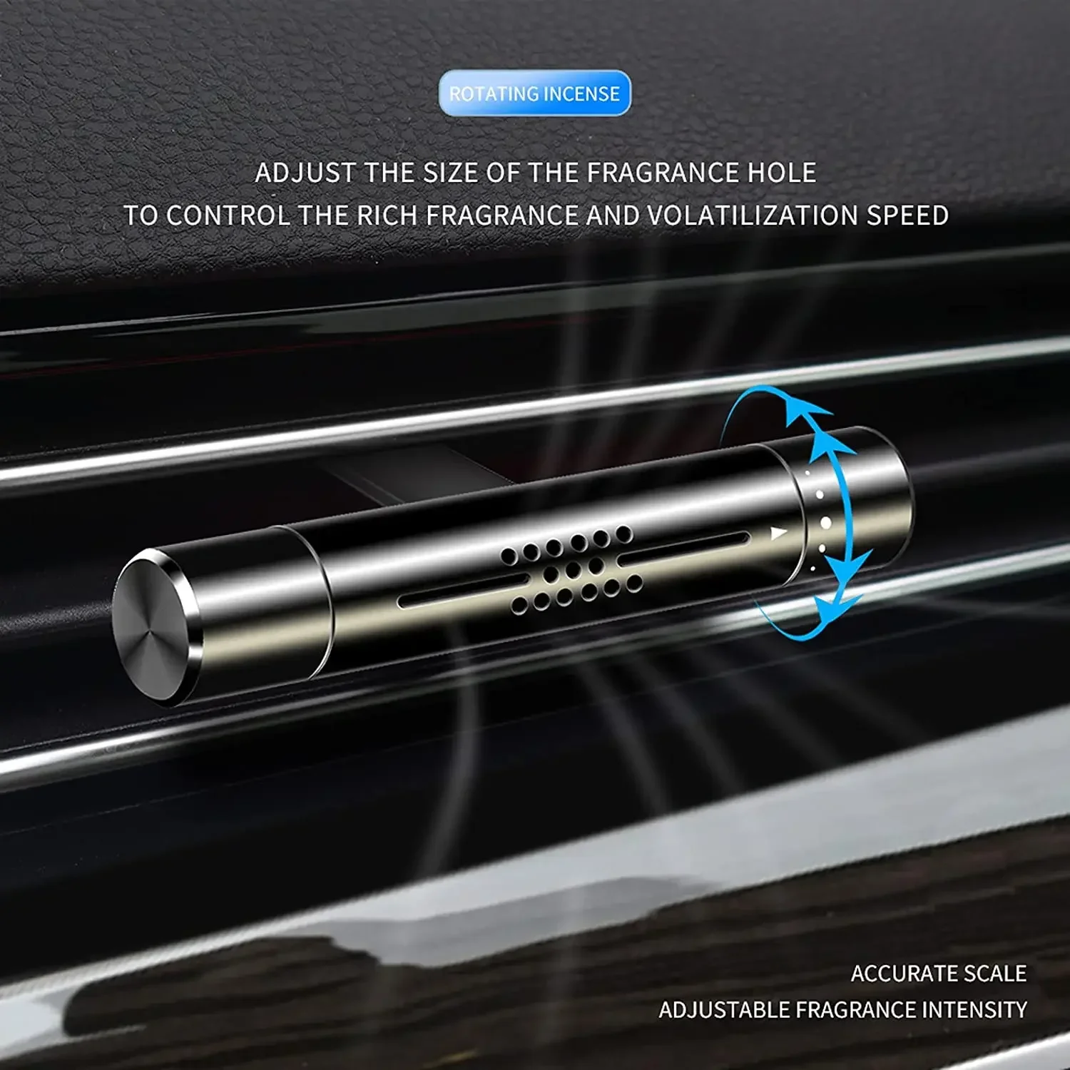 Auto-Duft-Entlüftungsclip, zylindrisches ätherisches Öl, Auto-Diffusor-Entlüftungsclip mit Nachfüllstäben für Auto, Büro, Küche, individuelle Amagi