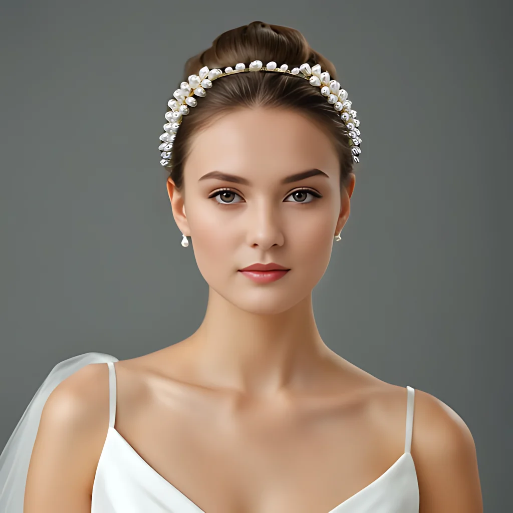 

Pearls Wedding Headband Bridal Beads Hair Accessories Woman Elegant Full Pearl Hair Hoops Bridesmaid Headwear HP638