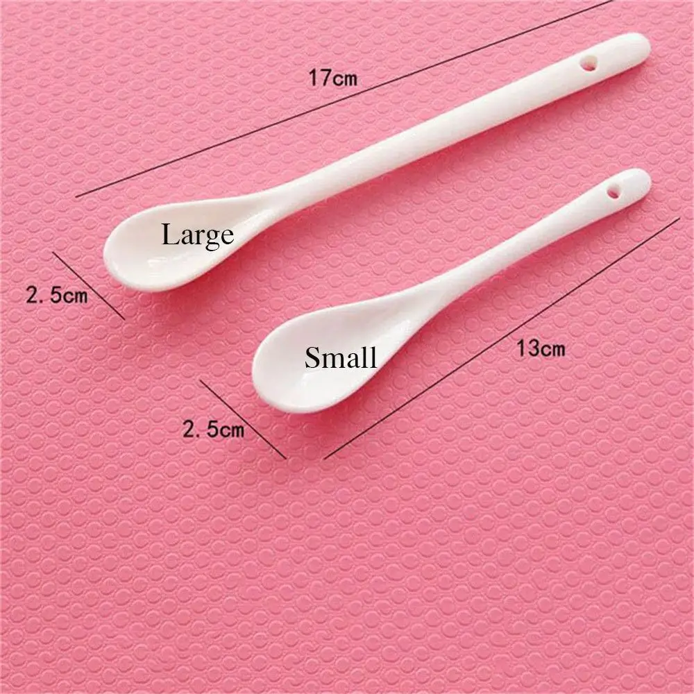 1Pcs Porcelain Spoons Mini Kitchen Ceramic Tea Coffee Sugar Dessert Spoon New Pure White Flatware