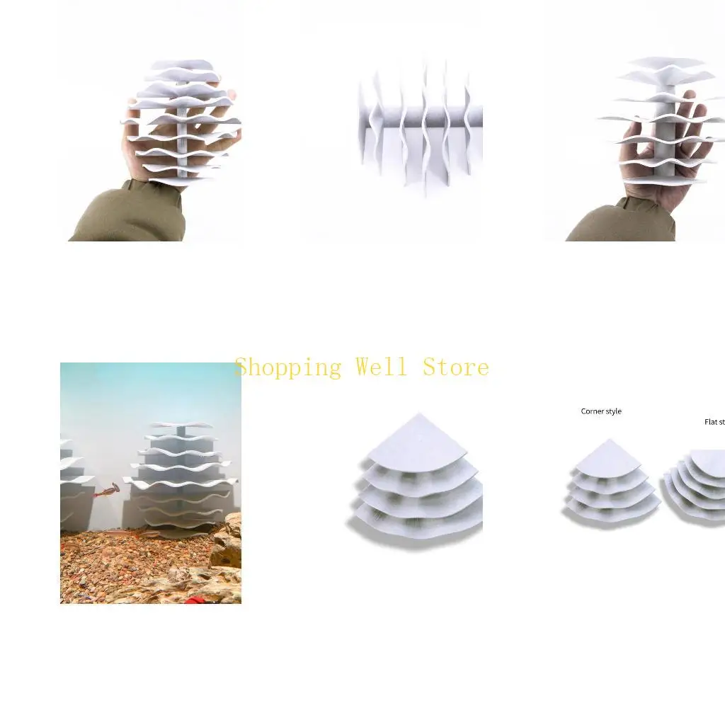 

KX4B Декоративный укрытый дом с несколькими уровнями для креветки маленькая рыба