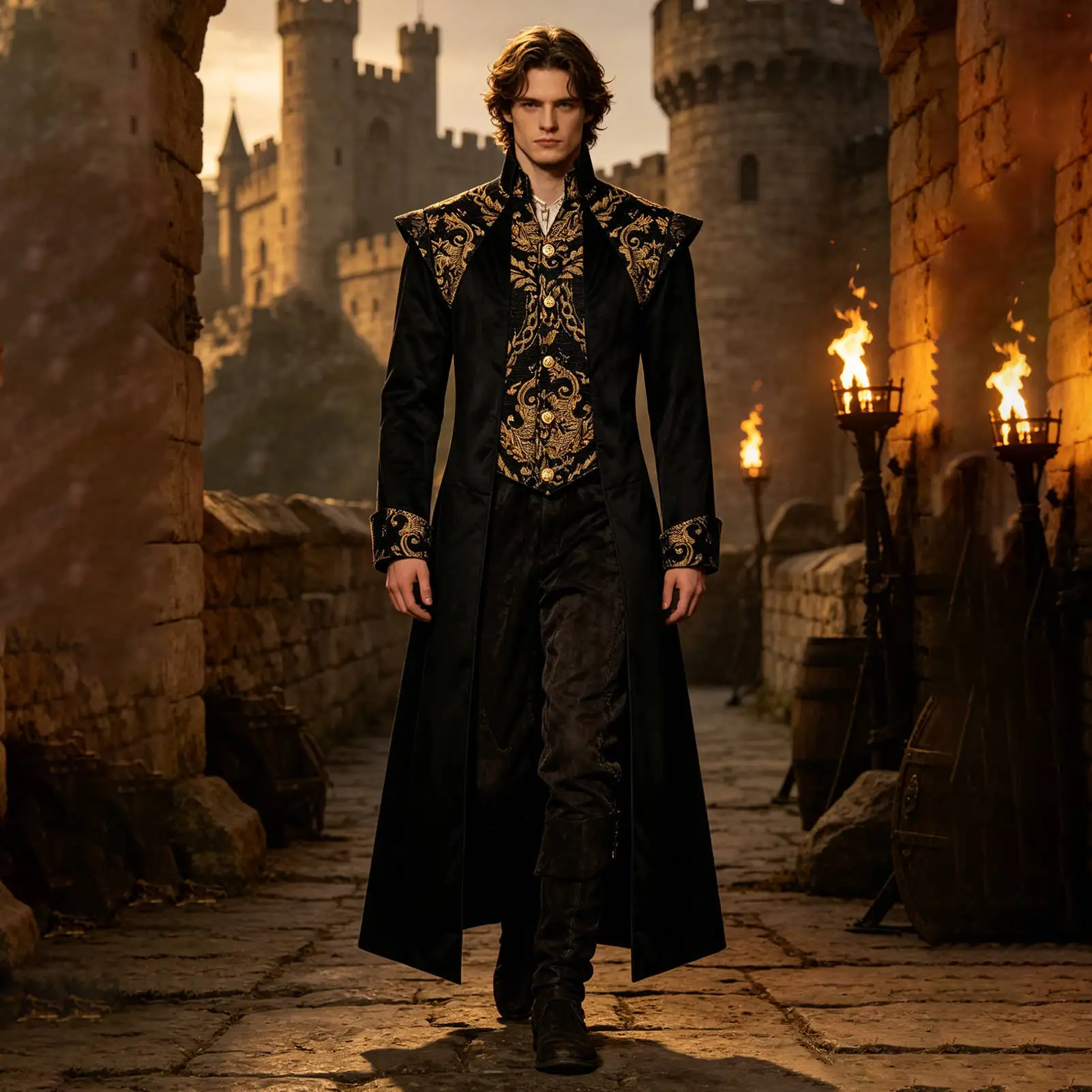 

Retro Medieval Steampunk Cosplay Coat Costume Gothic Victorian Frock Jacket Adult Men Clothing Outfits Halloween Carnival Suit