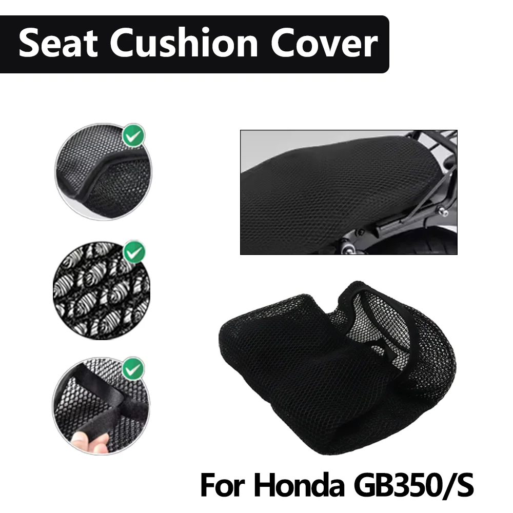 

Motorcycle Mesh Seat Cover Insulated Breathable Anti-Slip Waterproof Cushion Cover For Honda GB350 CB 350 S GB350S