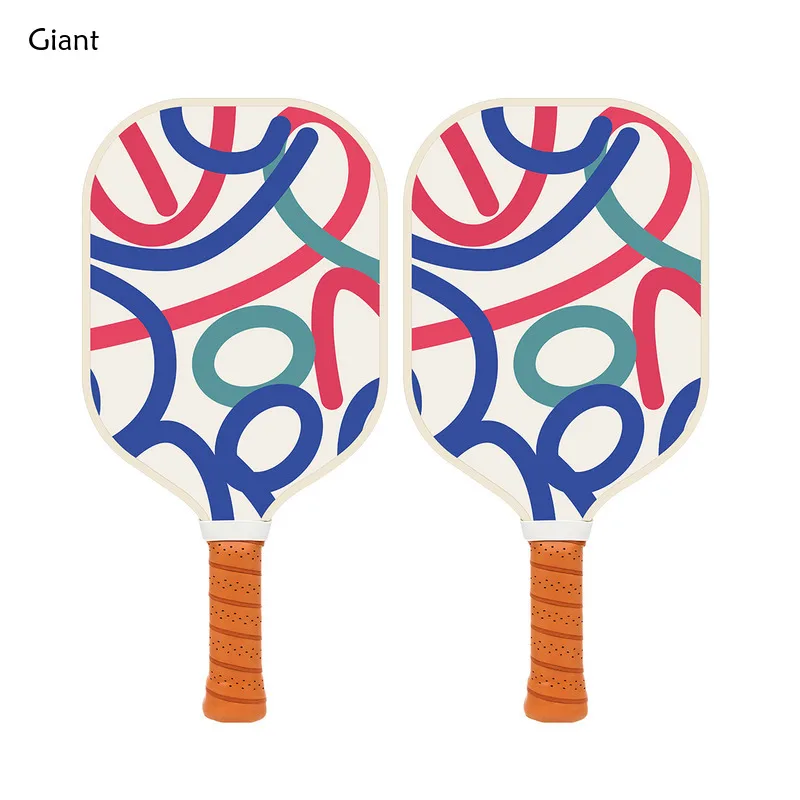 

Carbon Fiber Two Rackets Four Balls Patterned Pickleball Paddle Competition Grade Professional Racket Funny and Trendy