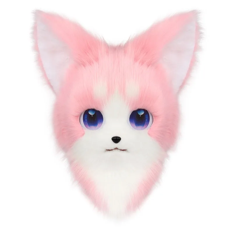Kig Fursuit Kigurumi Furry Cosplay Costume Pink Black Head Cos Outfits Comiket Furries Doll Animal Mask for Comic-Con Role Play