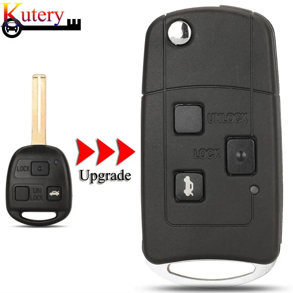 jingyuqin Remote Car Key Shell For Toyota Corolla Camry RAV4 For Lexus RX330 RX350 LS430 3Buttons With TOY48 Blade Case Cover