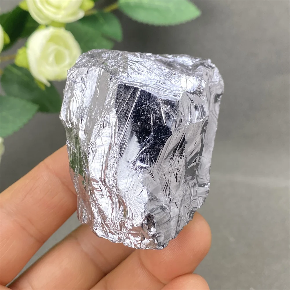 

Natural Rough Terahertz Stone Crystal Mineral Specimen with Metallic Luster Healing Reiki Energy for Garden Aquarium Decoration