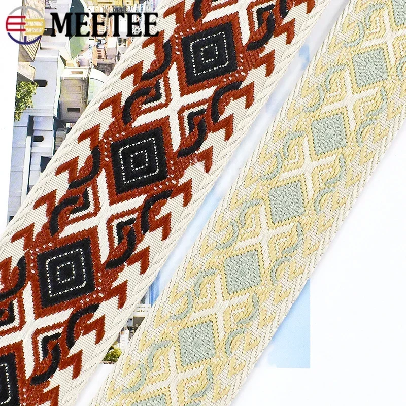 1-5Meters 38/50mm Jacquard Webbing Tape 1.8mm Thick Bags Strap Ribbon Band for Sewing Clothing Luggage Belt Material Accessories