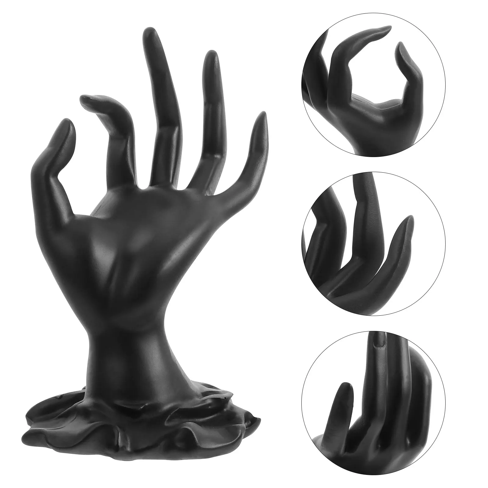 

1Pcs Resin Ok Gesture Jewelry Display Holder Black Ring Bracelet Stand Mannequin Hand Store Desktop Organizer Ring Display Stand