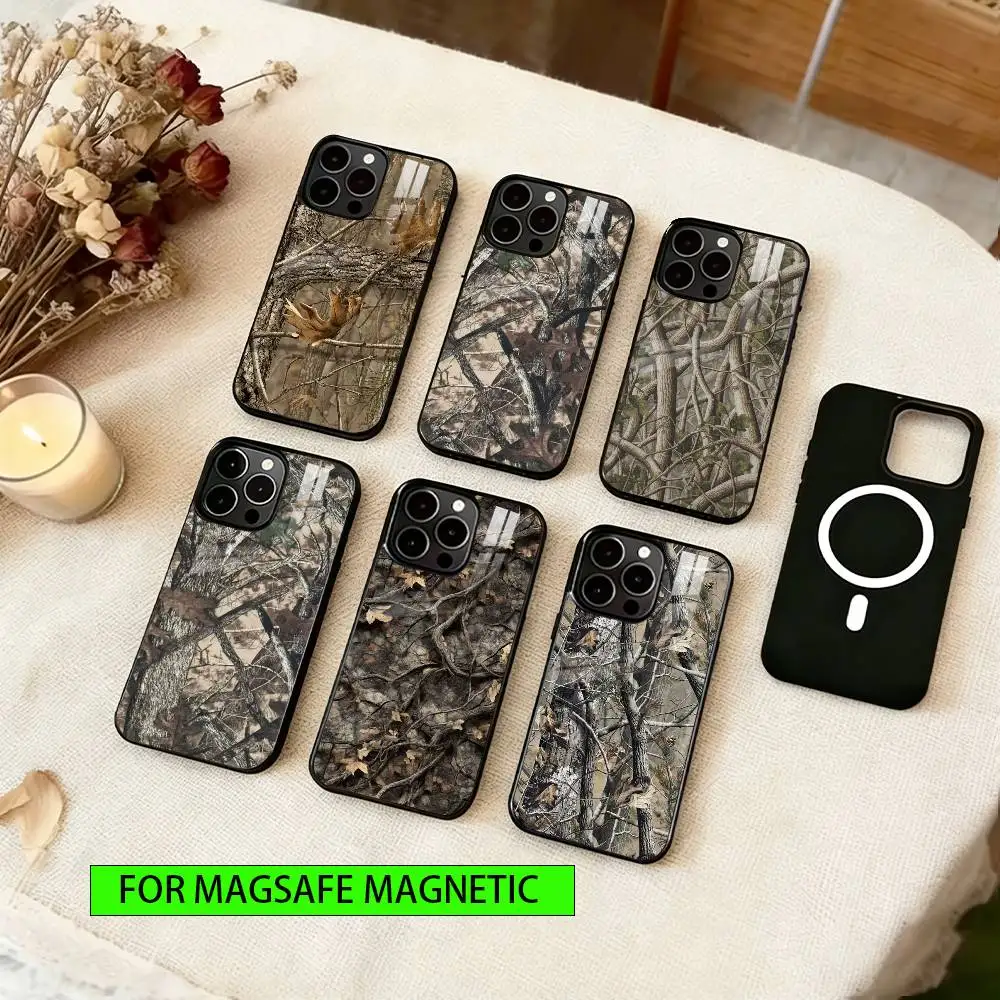 

Forest Camouflage Pattern Phone Case For iPhone17,16,15,14,13,12,11 Plus,Pro Magnetic with Magsafe Wireless Charging