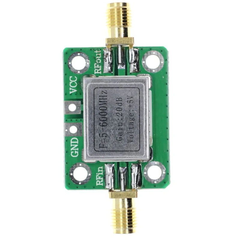 5M-6GHz Broadband High Gains 20dB Low Noise RF Amplifier Module Ham Radio with Shielding for Shell for Shortwave FM