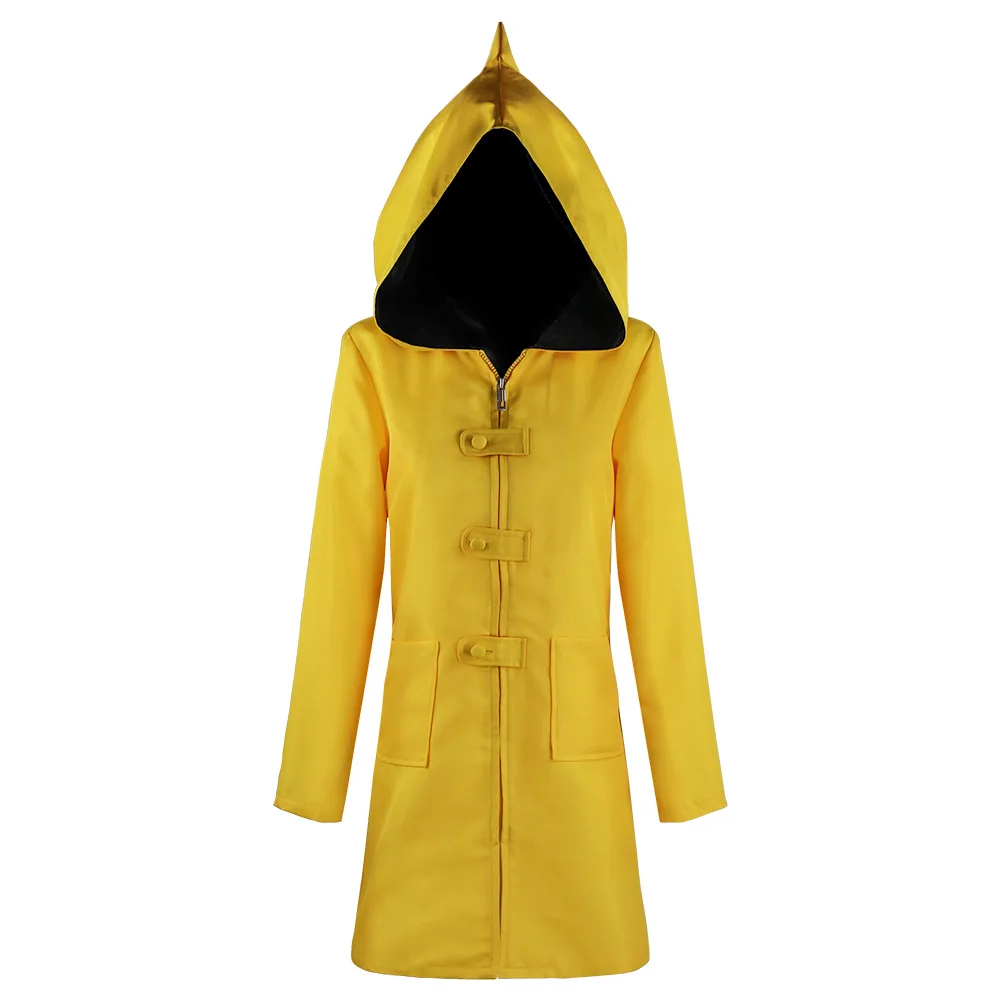 Horror Games Little Nightmares Six Cosplay Costume Yellow Hooded Jacket Raincoat Coat Uniform Set Halloween Party Suit Women Men