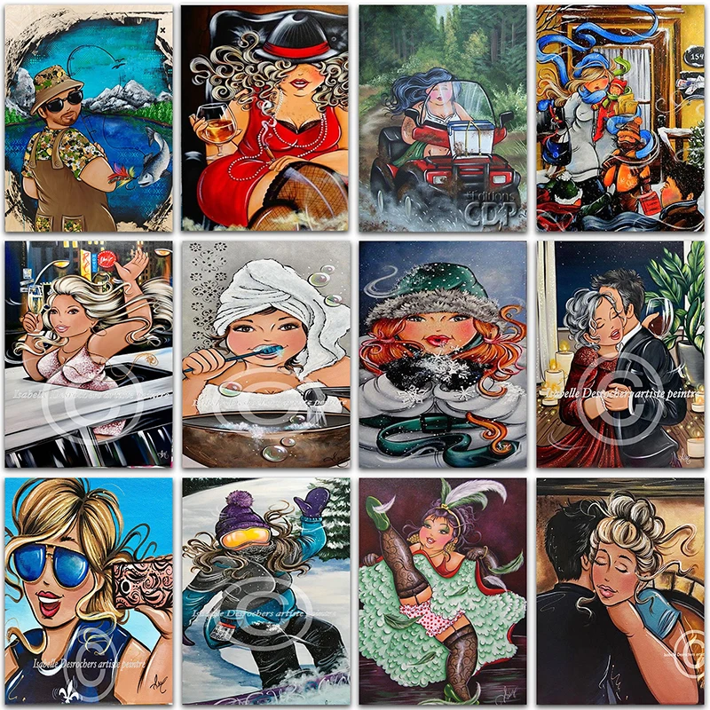 Diamand 5d DIY Diamant Malerei Kit Cartoon fette Damen Mädchen Prinzessin runde Mosaik Stickerei Kreuz stich Wohnkultur