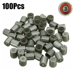 Front Rear Left Valve Stem Cap TPMS Tire Cover Gray Parts Plastic Replacement Tyre Vehicle 100 Pcs Accessories