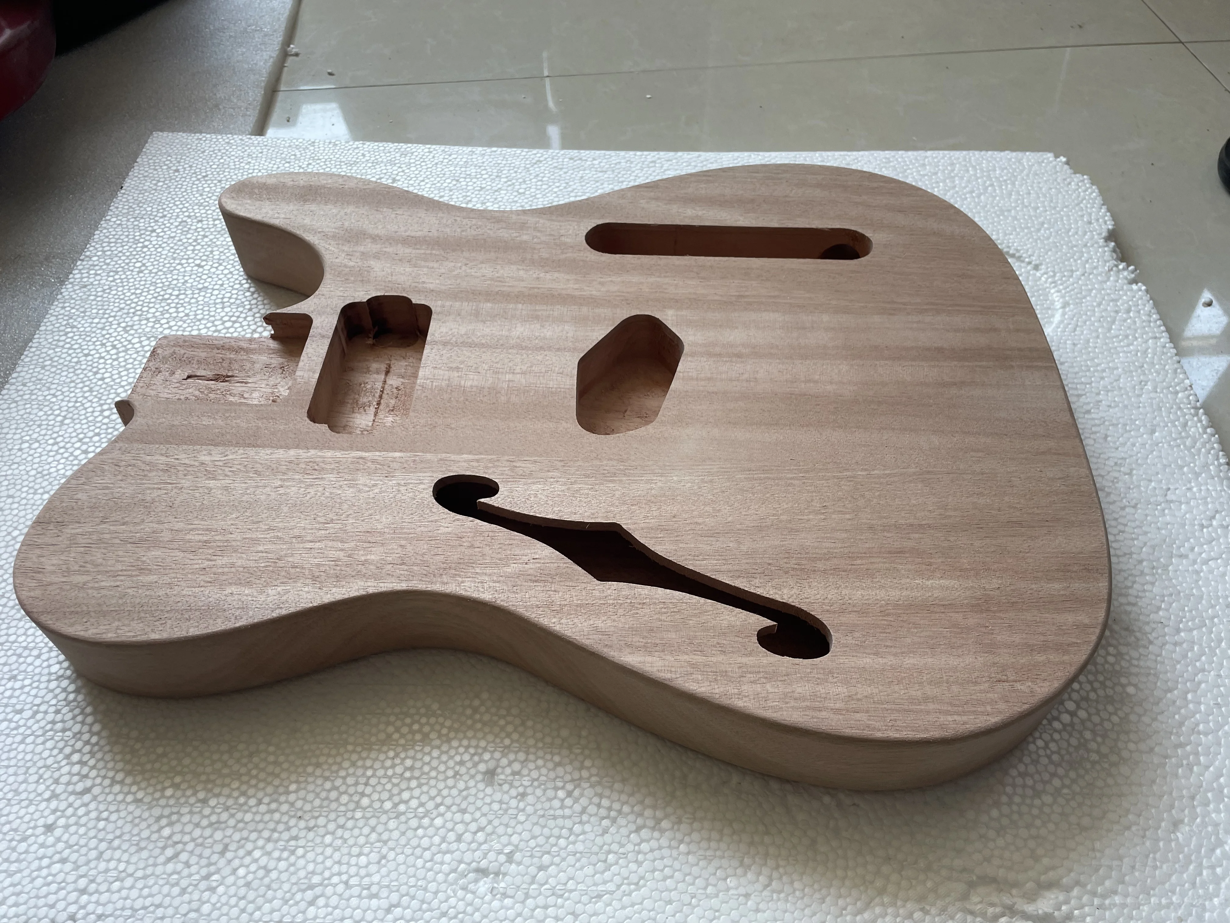 Newstyle F Hole HS Mahogany Wood Electric Guitar Barrel Body Unfinished Semi Hollow Guitar Barrel Luthier Diy Kit Part