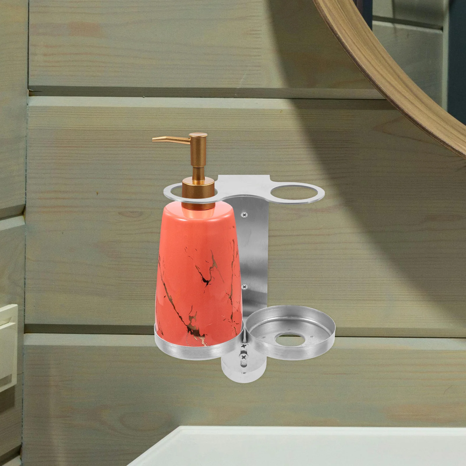 

Stainless Steel Wall Mounted Soap Dispenser Holder No Drill Easy Install Shampoo Holder Rack for Bathroom Kitchen and Shower Lot