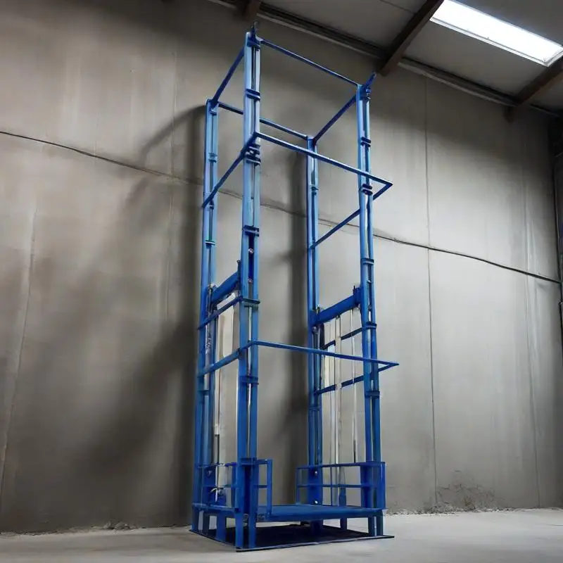 

industrial vertical guide rail wall mount lift hydraulic warehouse freight elevator