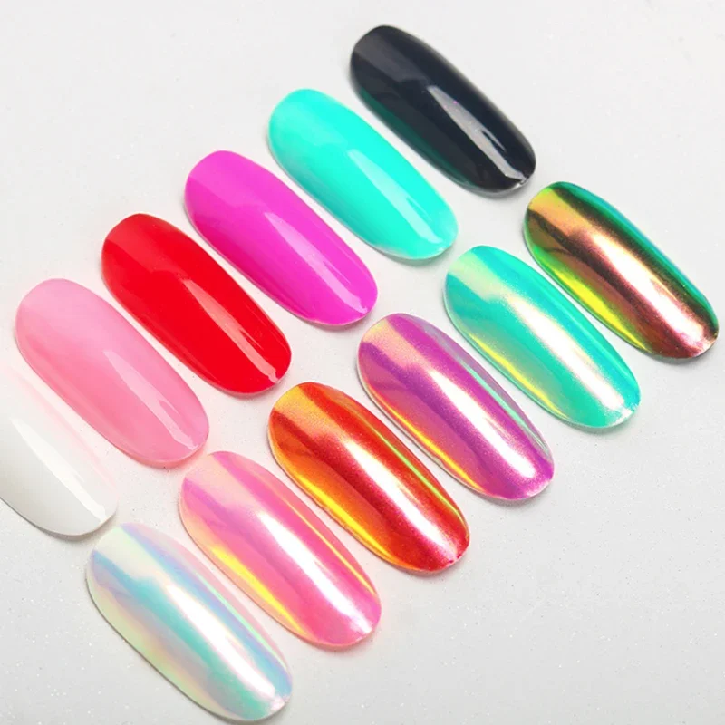 Super Fine Chameleon Neon Shell Powder Nail Glitter Mirror Iridescent Nail Glitters Chrome Nail Art Pigment Powder